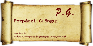Porpáczi Gyöngyi névjegykártya