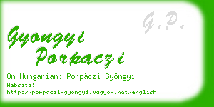 gyongyi porpaczi business card