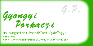 gyongyi porpaczi business card